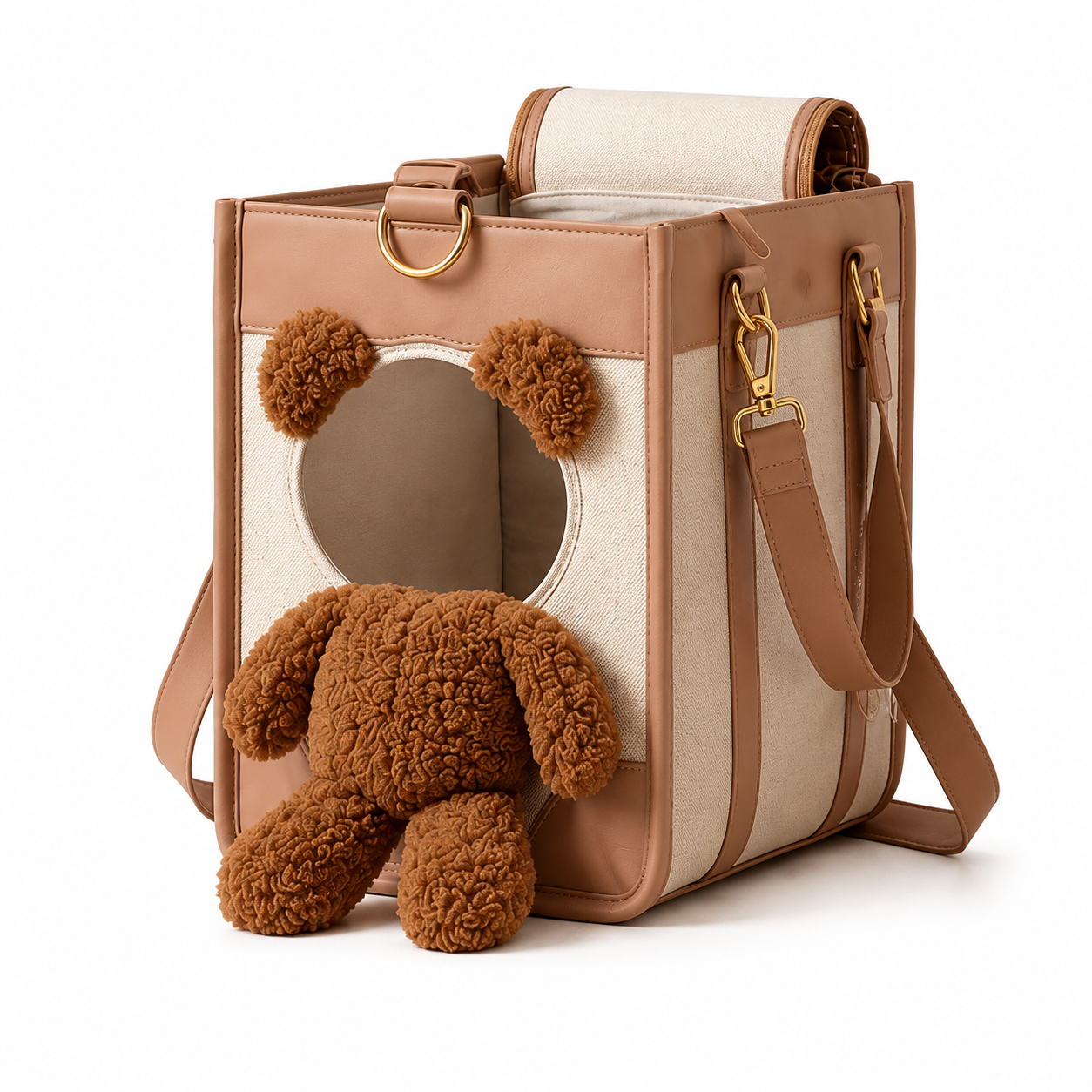 Borsa trasportino PawPocket Teddy vista frontale